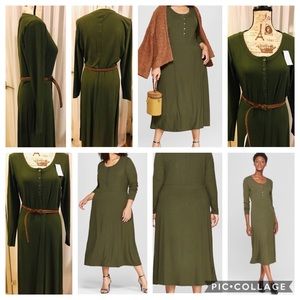 Who What Wear button-down rib midi dress